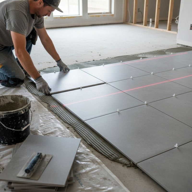Slate Tile Floor Installation detail